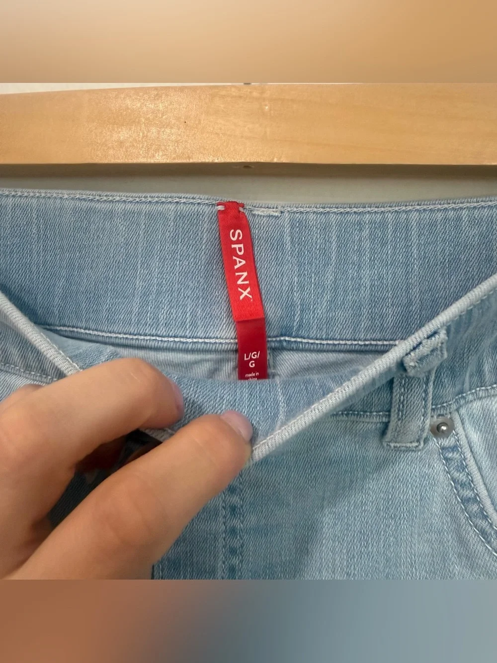 Spanx Flare Jeans in Retro Light Wash L